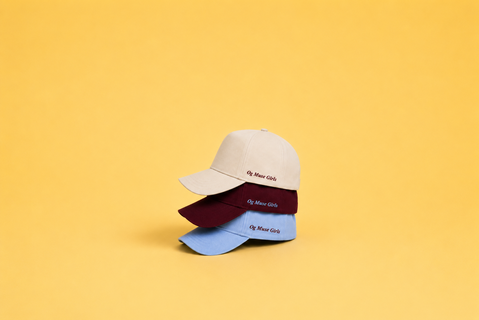 OG Muse Girl Hat — cream, burgundy and baby blue